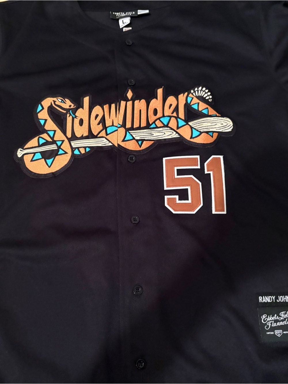 Randy Johnson Tucson Sidewinders Black Jersey Size Large Minors